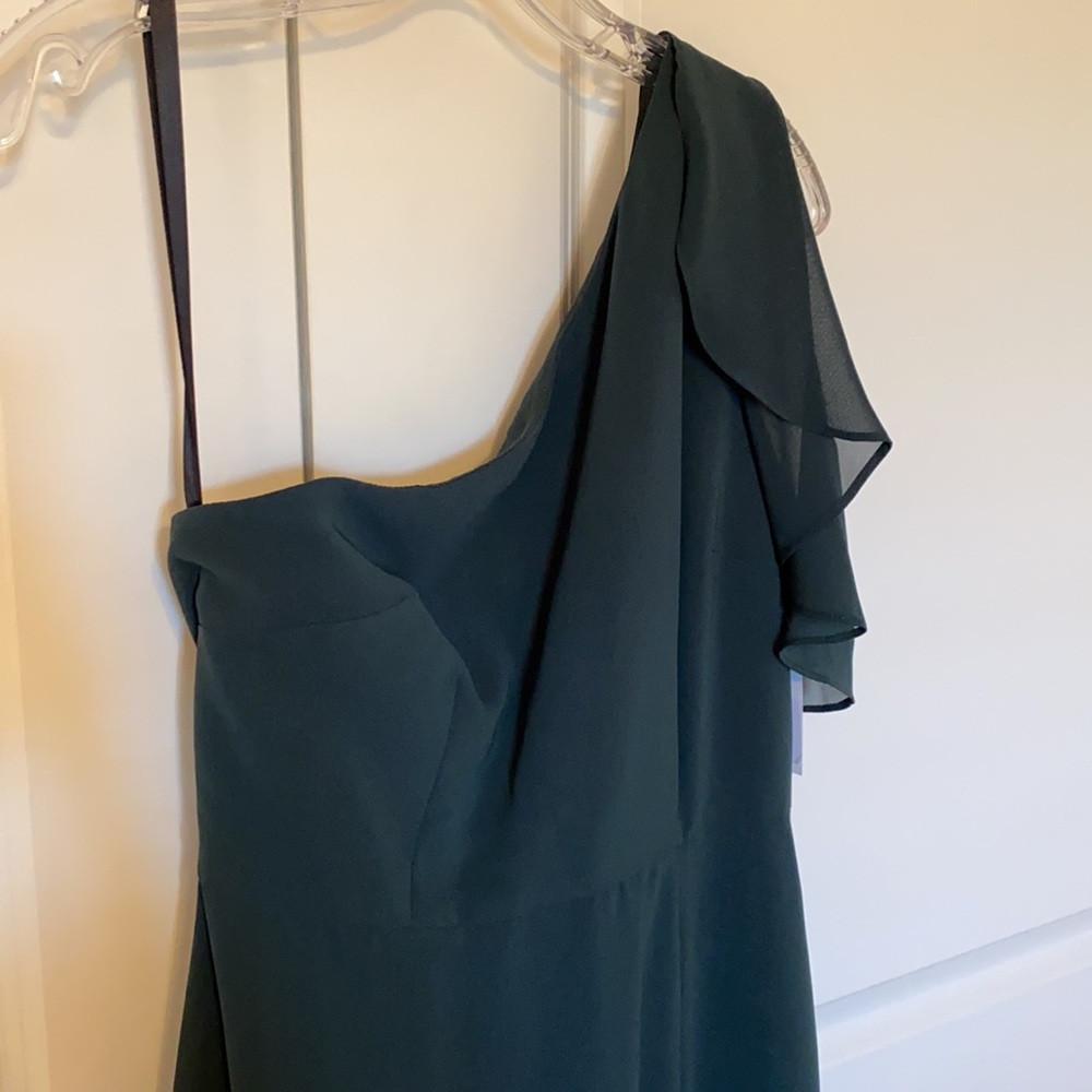Bridesmaid Dress One shoulder, Hunter Green, Brideside